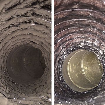 Before and after results of air duct cleaning service