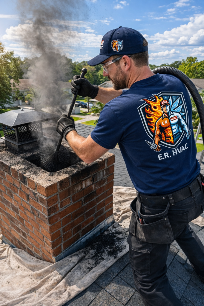 chimney cleaning of ER HVAC
